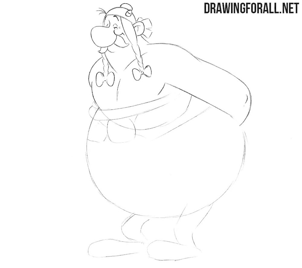How to draw Obelix from Asterix and Obelix