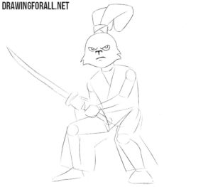 How to draw the rabbit samurai | Drawingforall.net