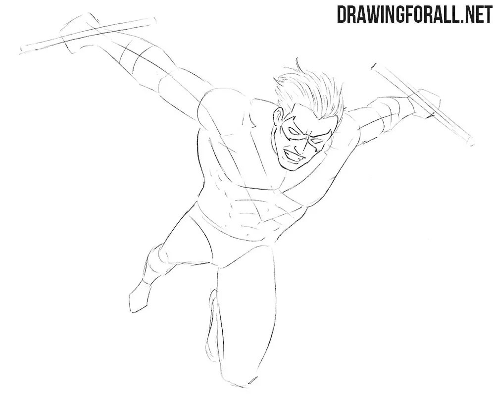 How to draw Nightwing from Batman