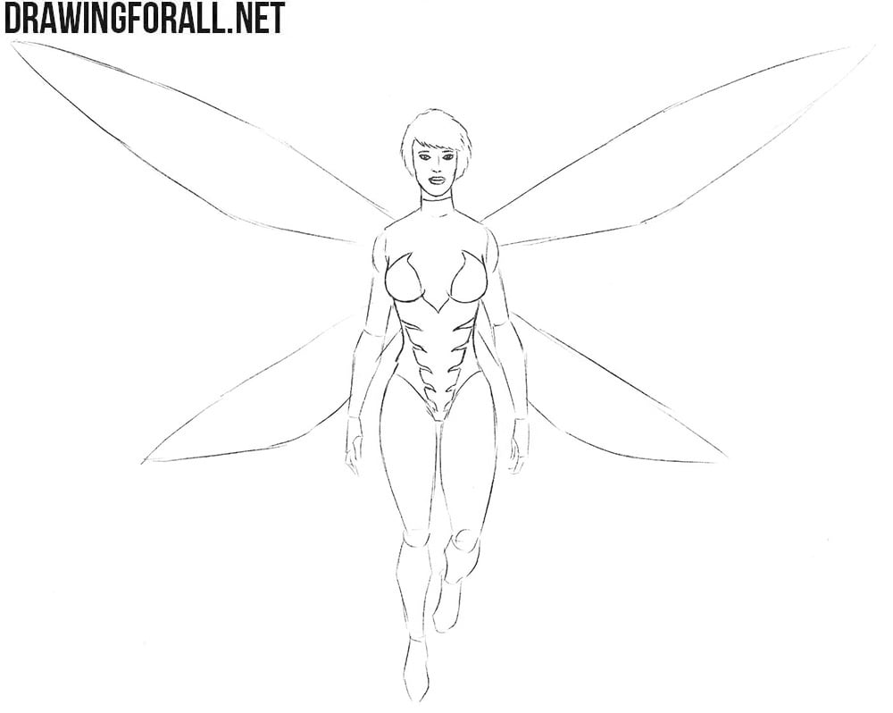 How to draw The Wasp from marvel comics