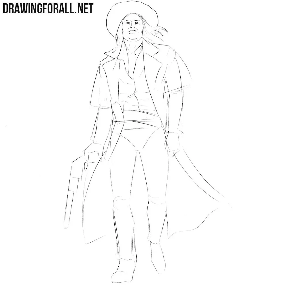 How to draw a Cowboy step by step