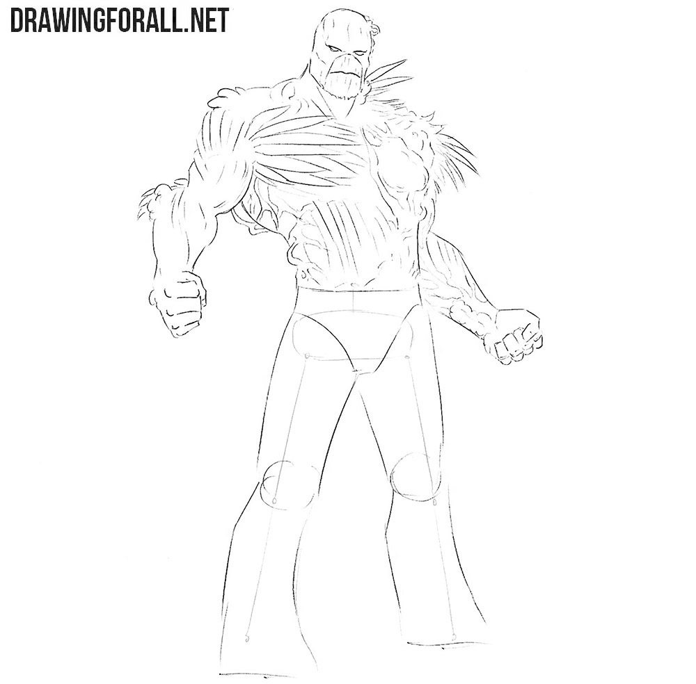 Learn how to draw the Swamp Thing step by step