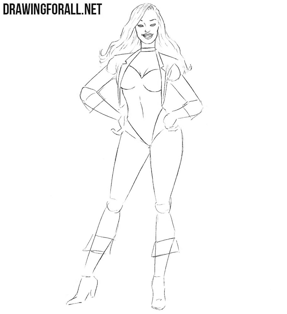 How to draw Black Canary with a pencil
