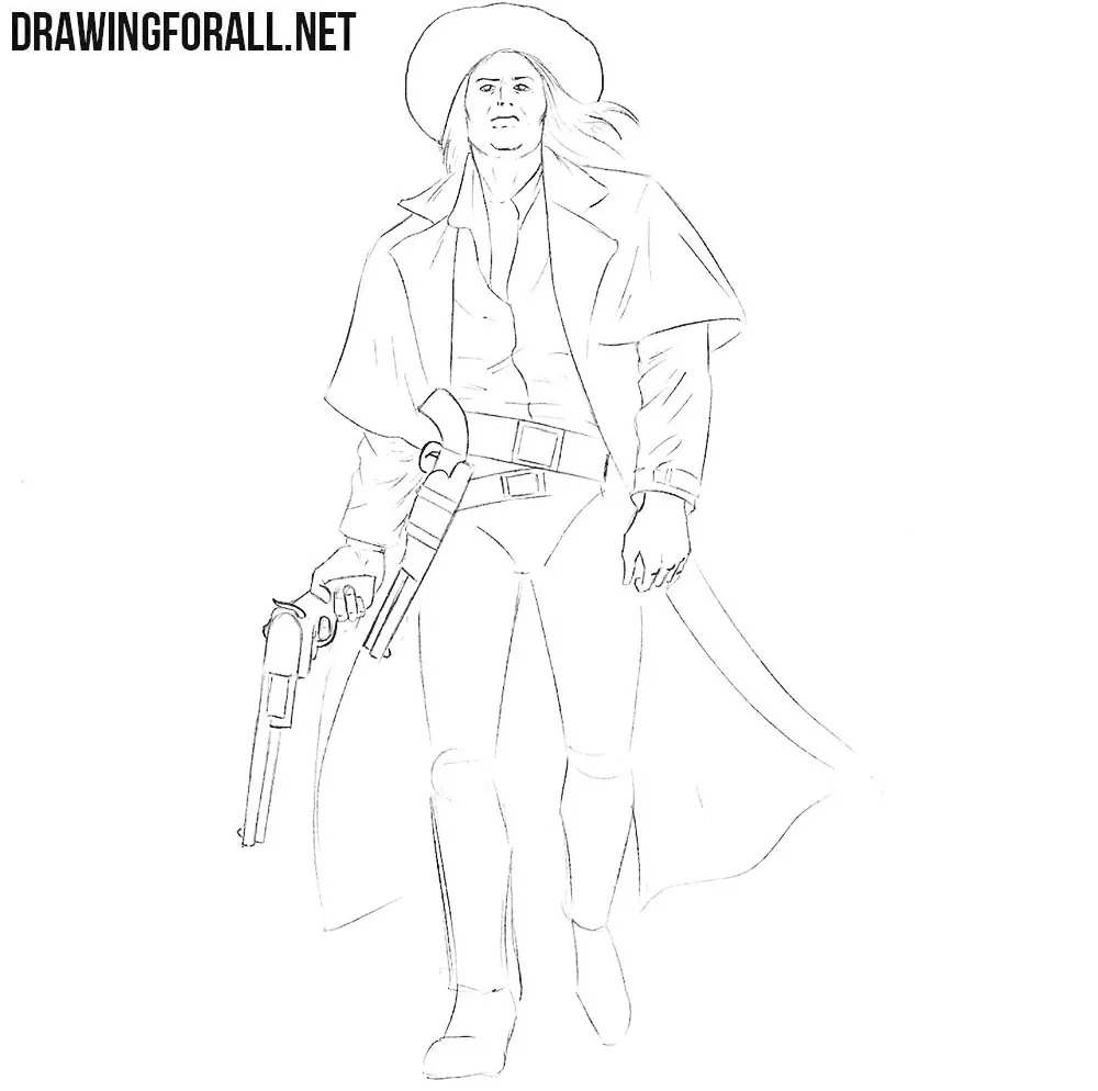 How to draw a realistic Cowboy