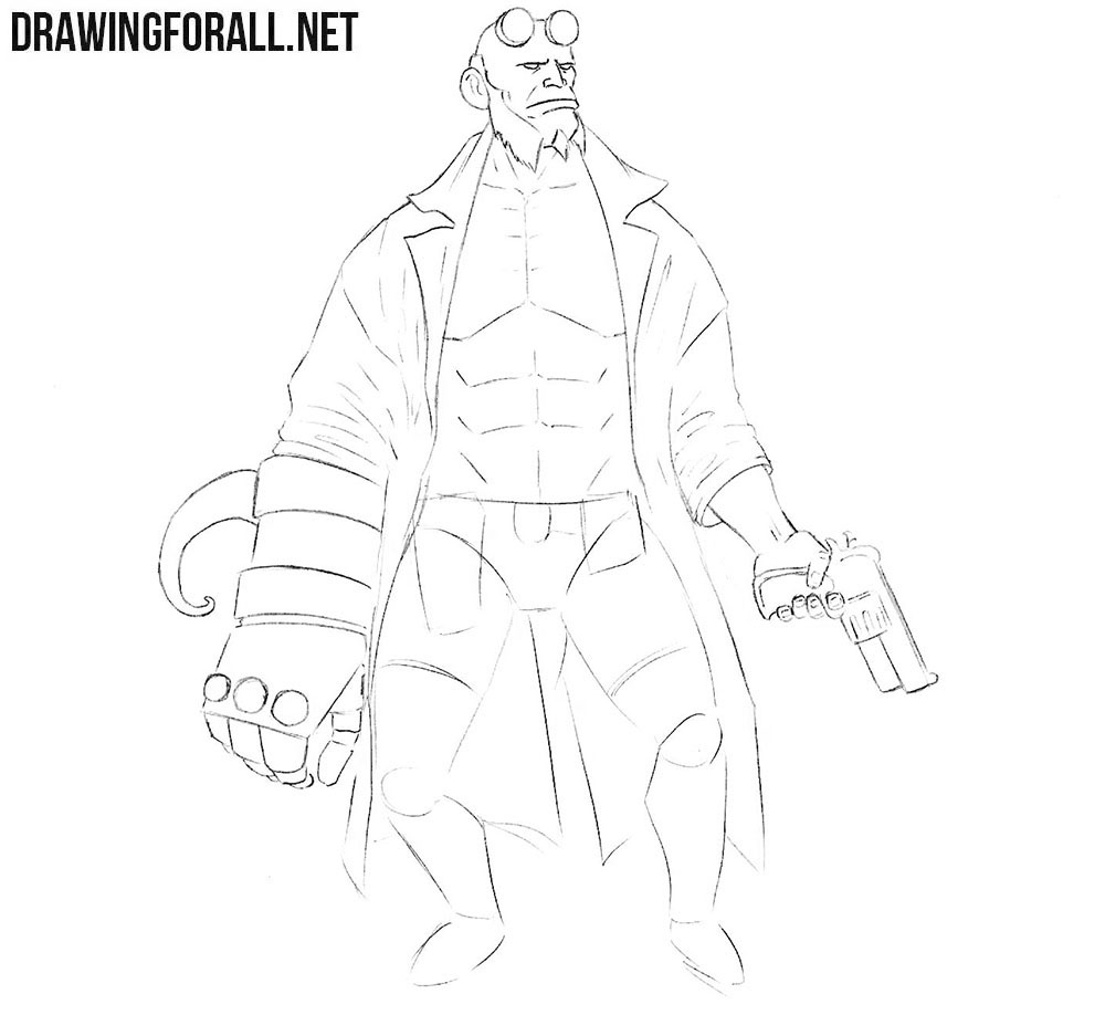 How to sketch Hellboy