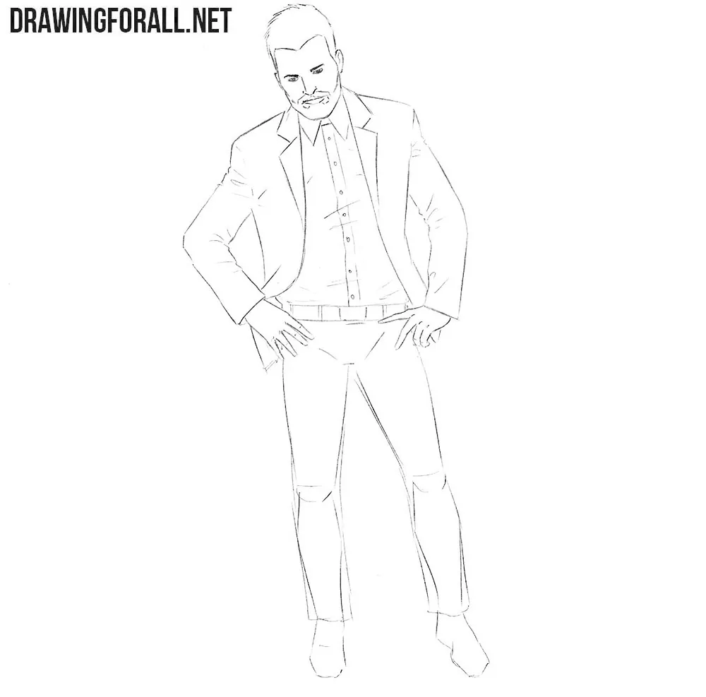 How to sketch Jesse Custer step by step