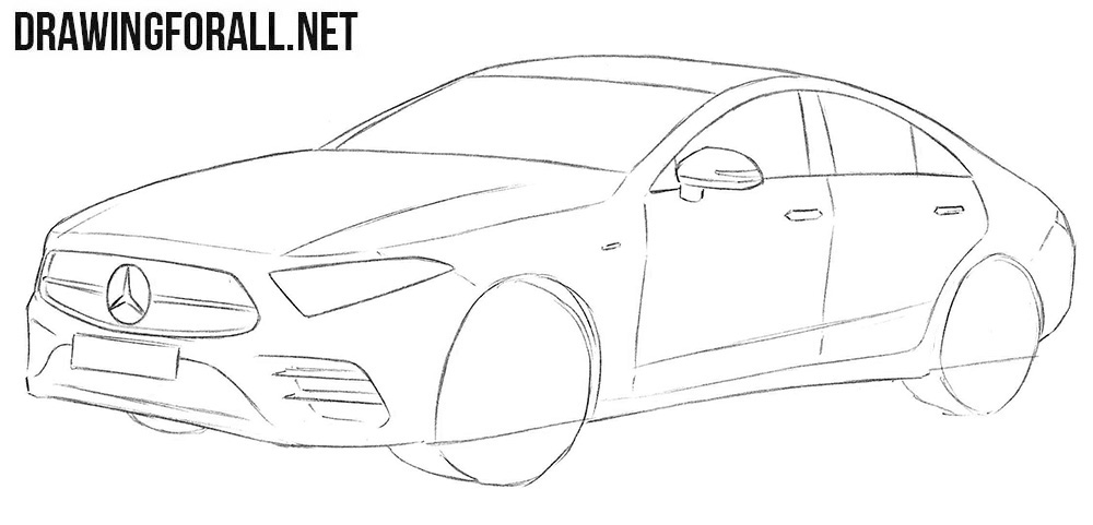 Learn how to draw a Mercedes CLS step by step