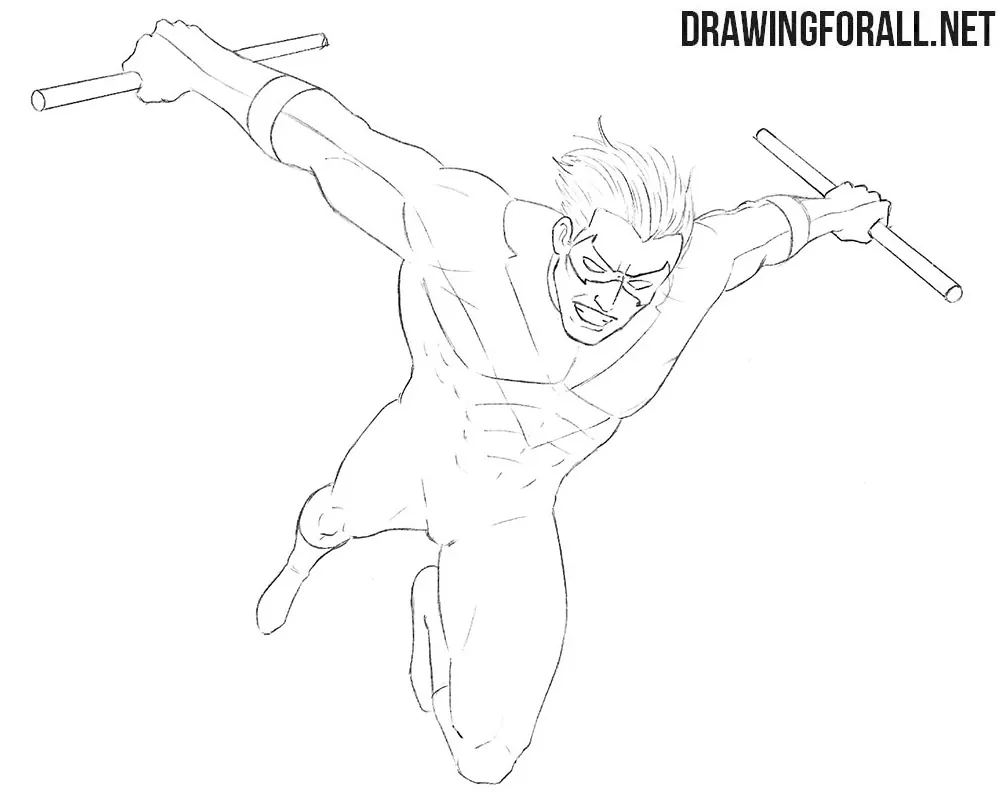 How to draw Nightwing from DC