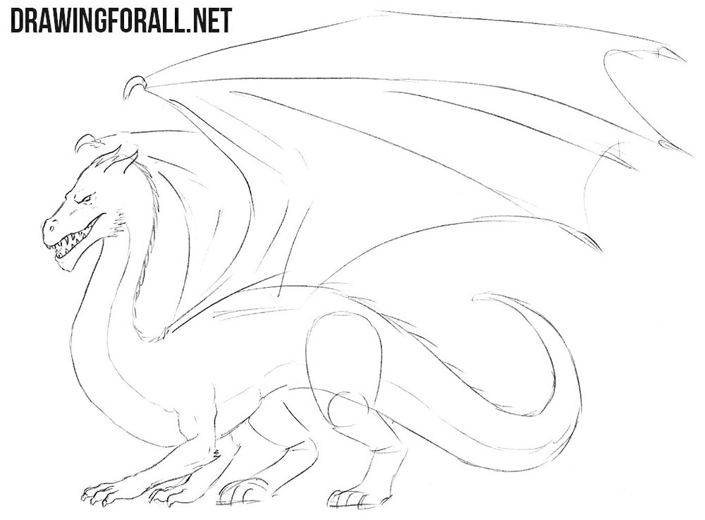 How to sketch a dragon easy step by step