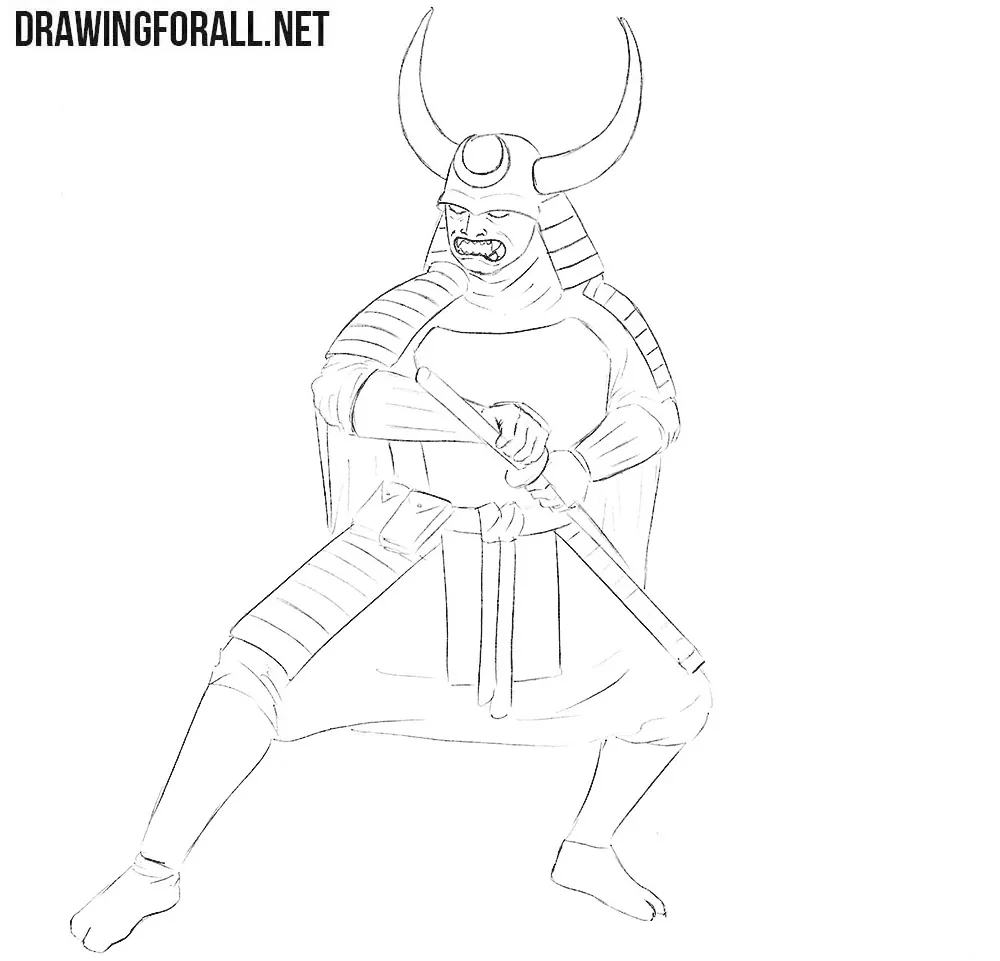Samurai in Armor drawing lesson