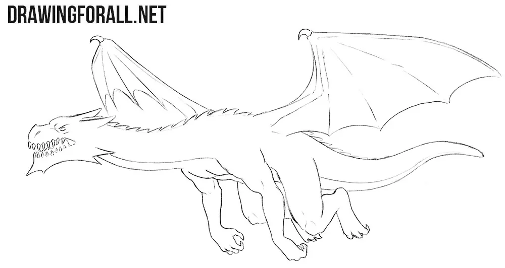 Flying dragon drawing tutorial