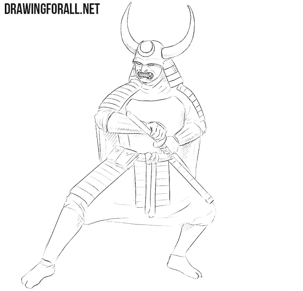  How to draw a Samurai in Armor