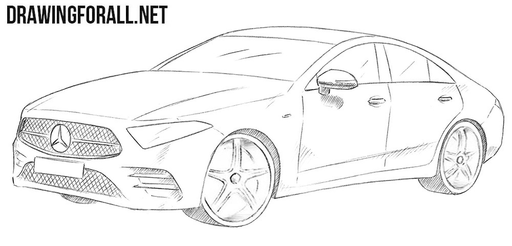 How to draw a Mercedes-Benz CLS