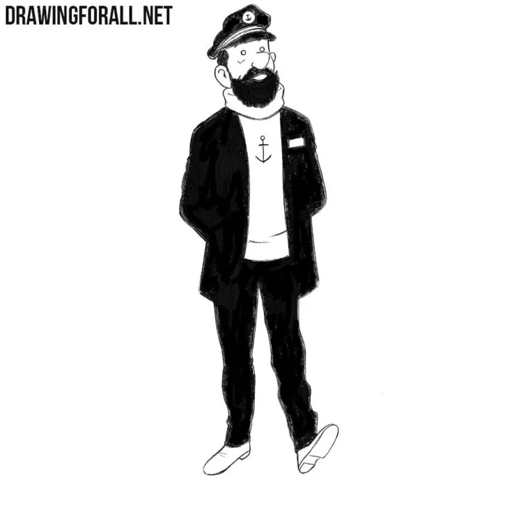 How to draw Captain Haddock