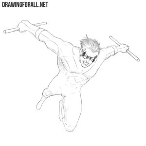 How to draw Nightwing