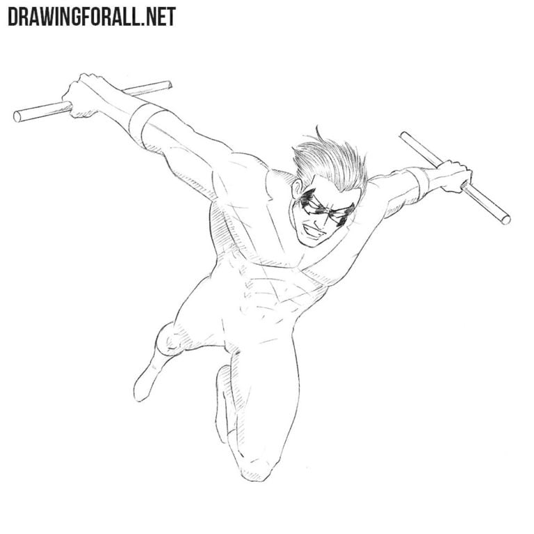How to draw Nightwing