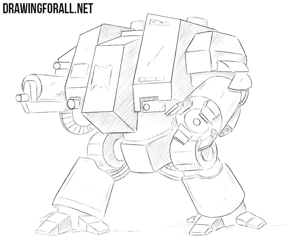 How to draw a dreadnought from warhammer