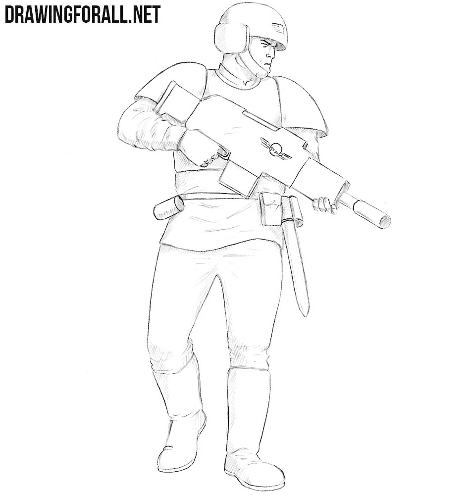 How to draw an Imperial Guard