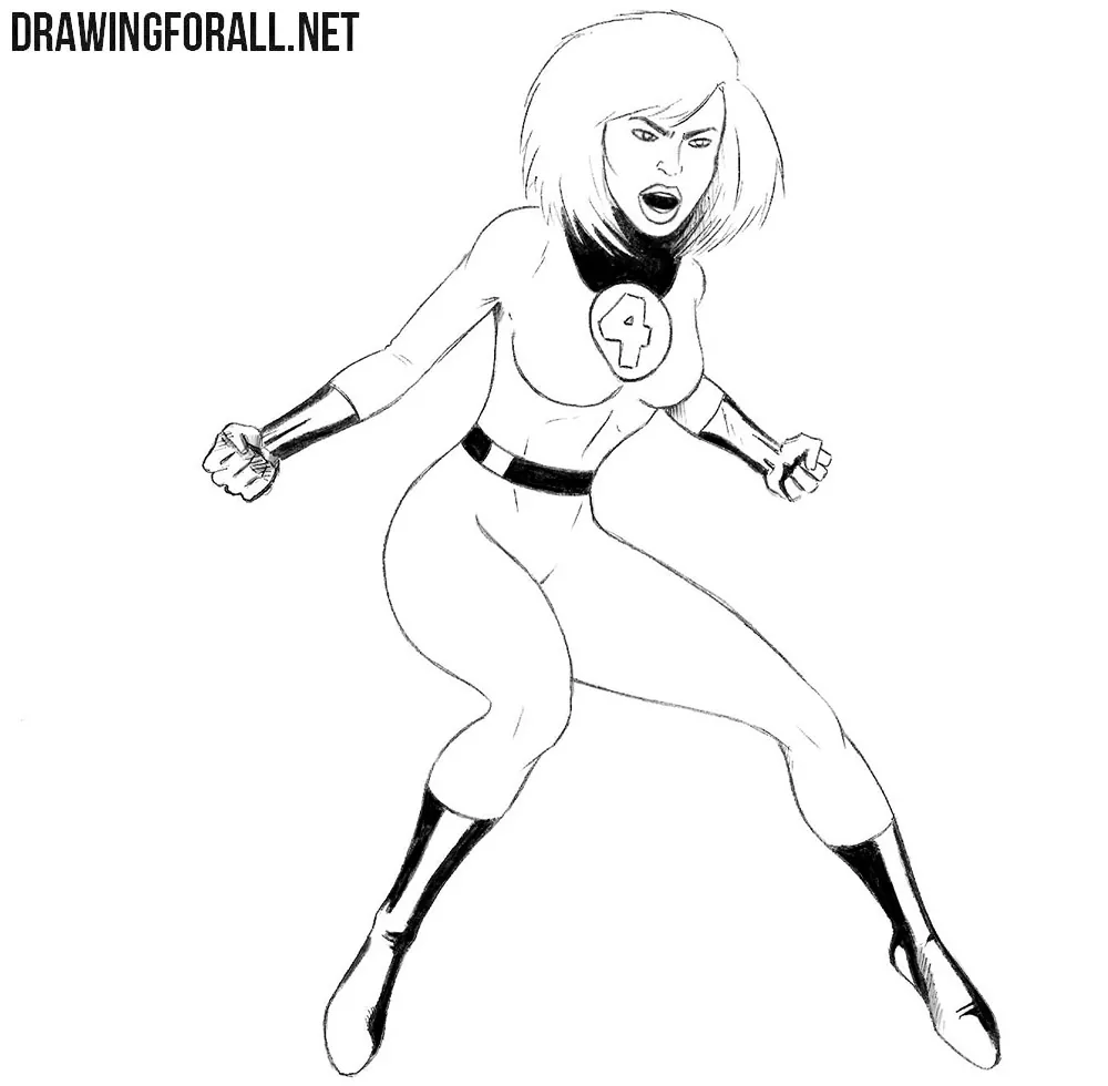 Invisible Woman drawing