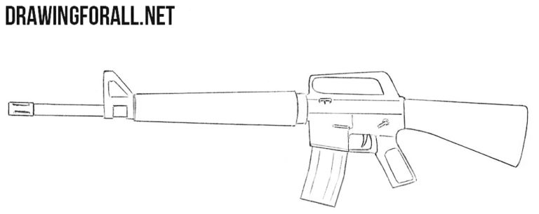 Rod Rifle Drawing How to Draw a Rifle for Beginners