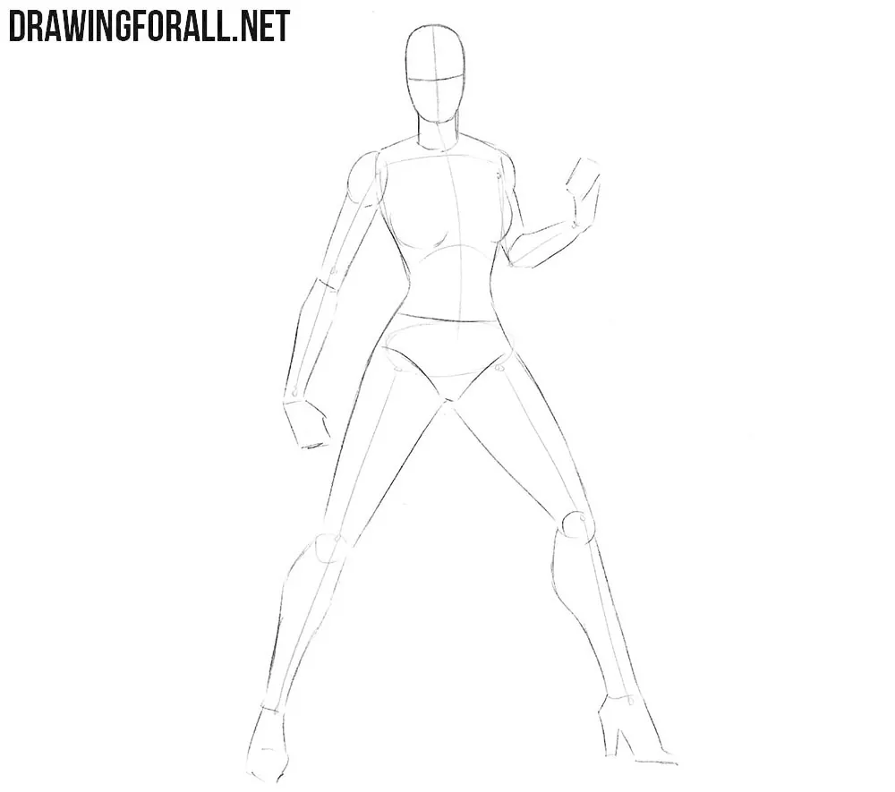 How to draw Batgirl step by step