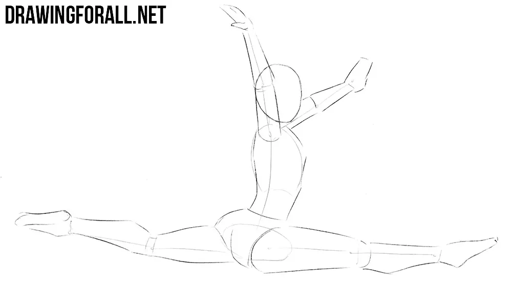 How to draw a gymnast step by step