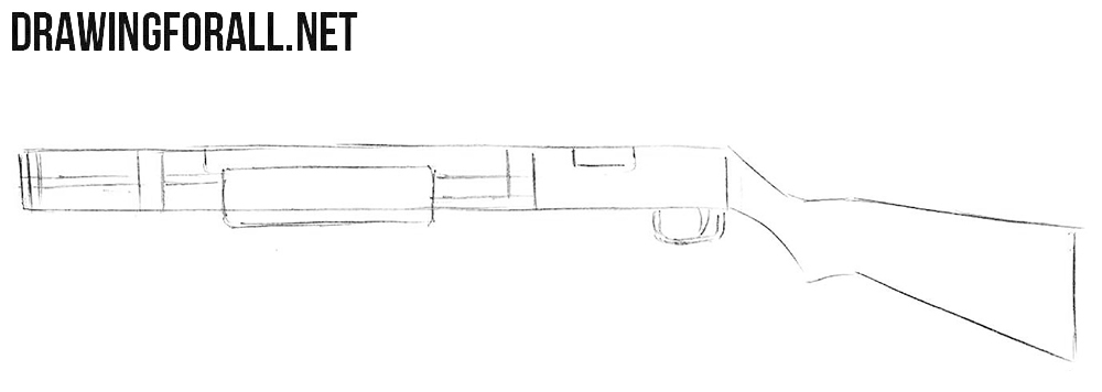 How to draw a shotgun simple