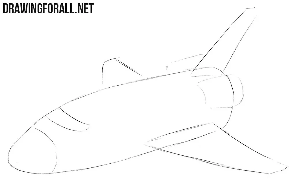 How to draw a shuttle step by step