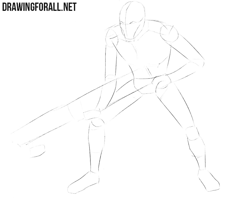 How to draw a necron from Warhammer