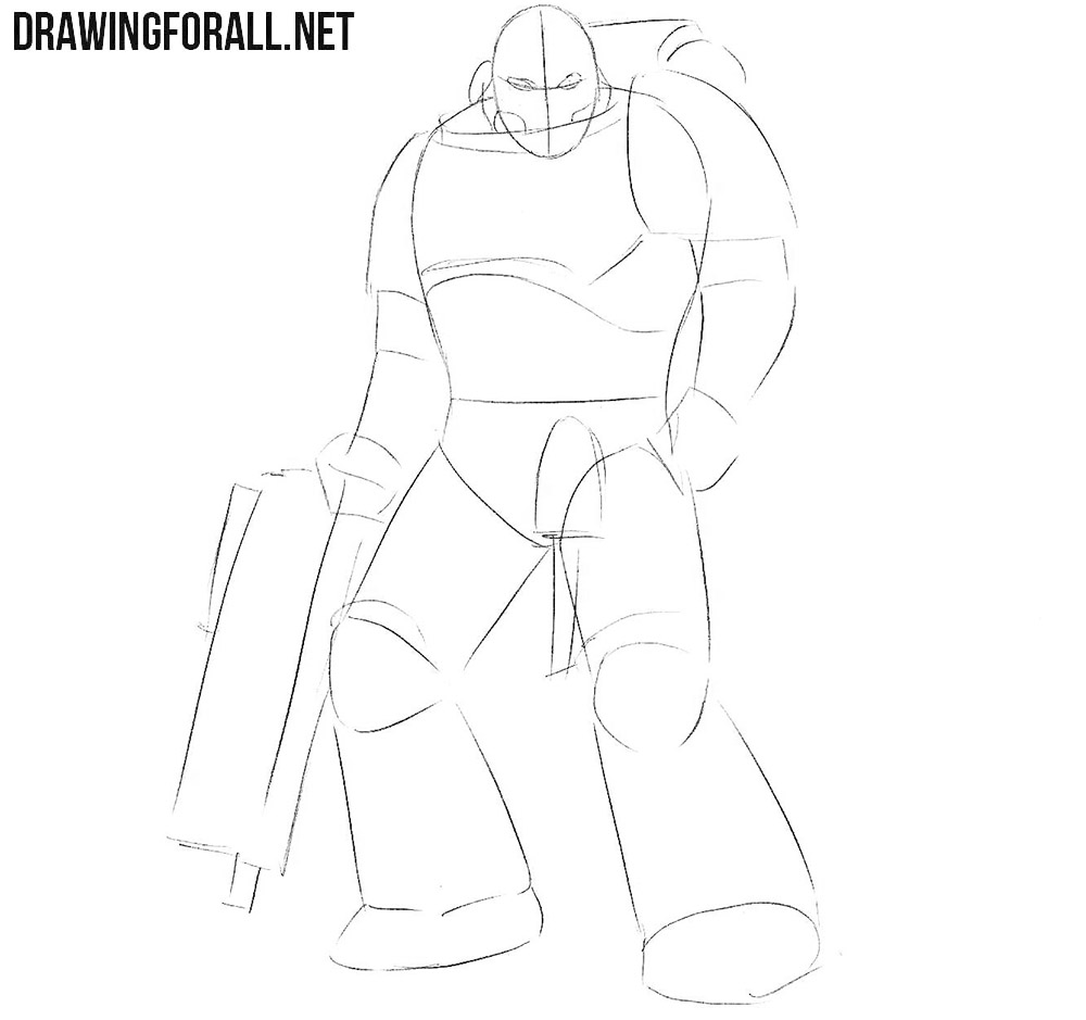 Learn how to draw a Space Marine step by step