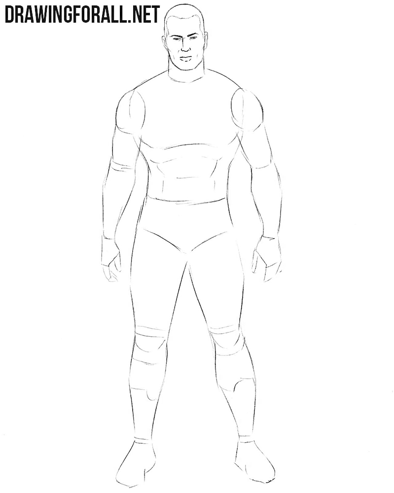 How to draw a classic wrestler