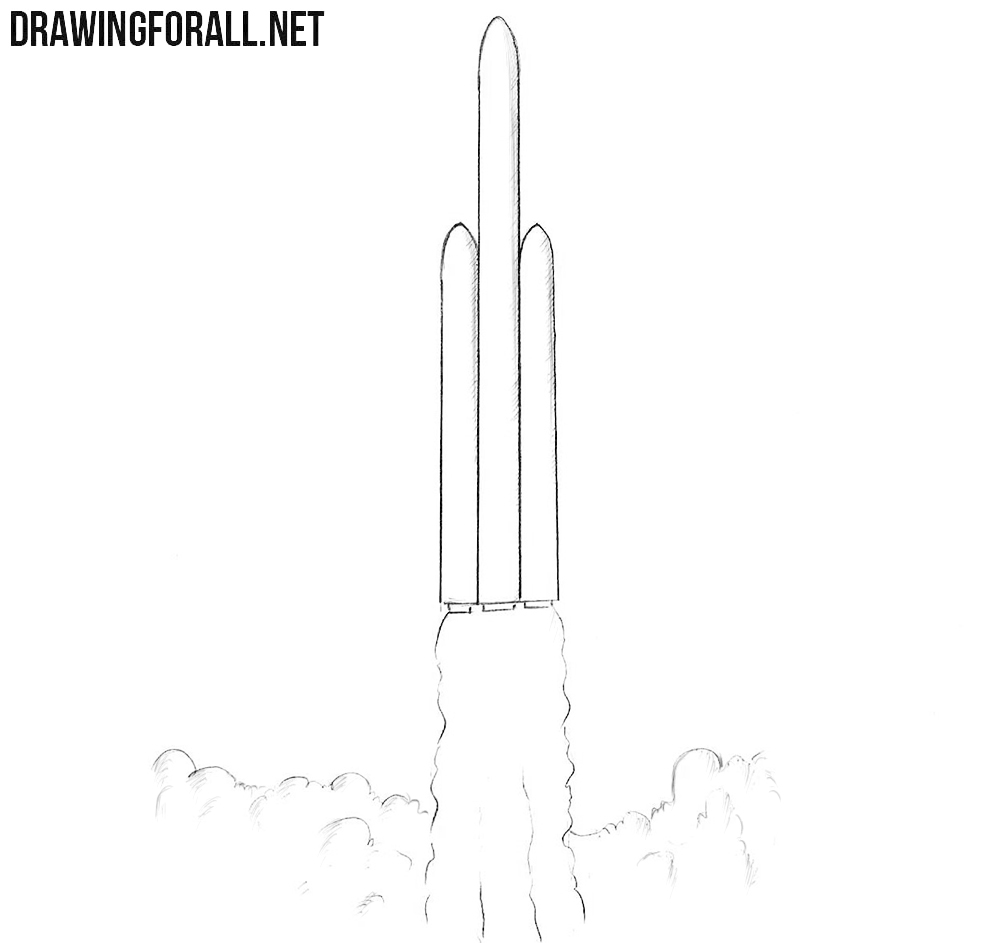 How to draw a rocket for beginners