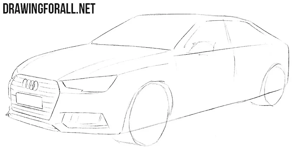 Learn how to draw an Audi A4 step by step