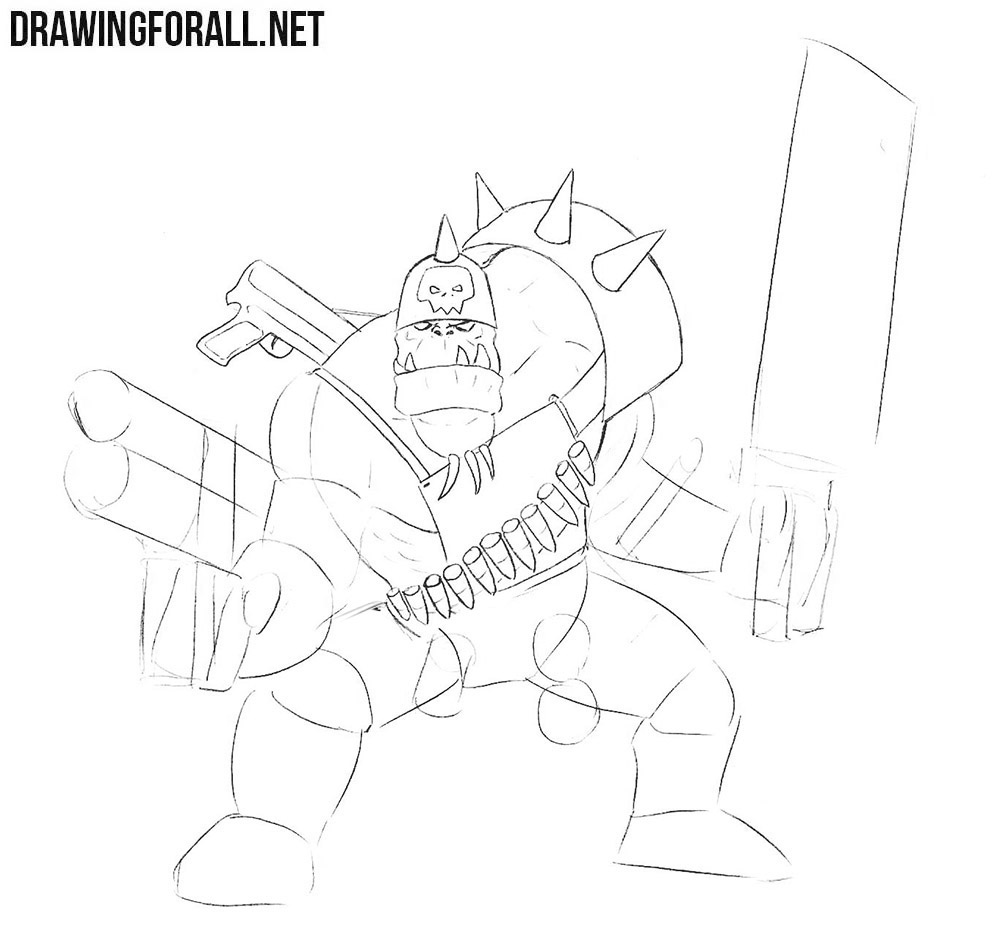 How to draw an ork easy