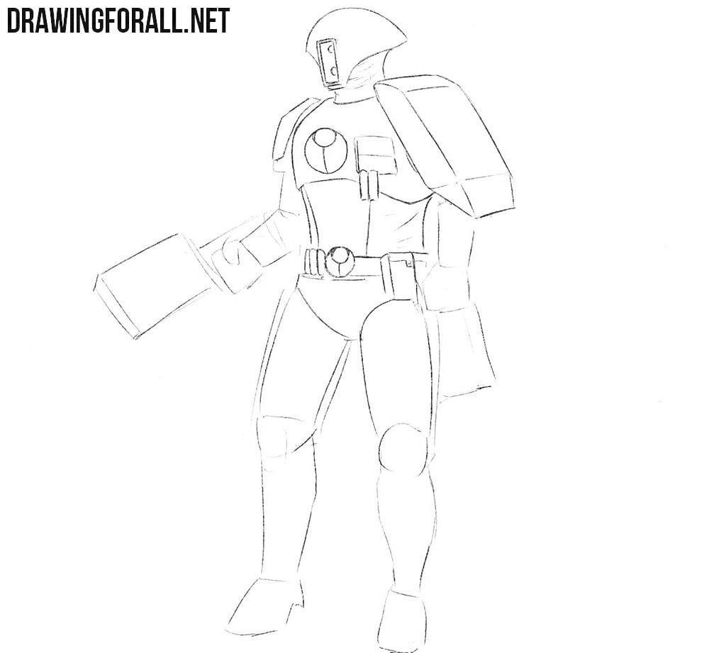 Learn how to draw a Fire Warrior step by step