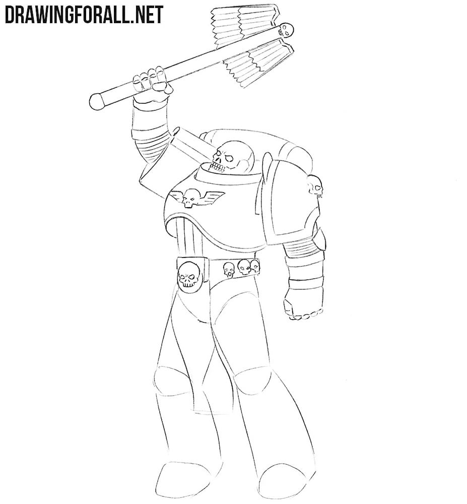 Chaplain from Warhammer drawing lesson