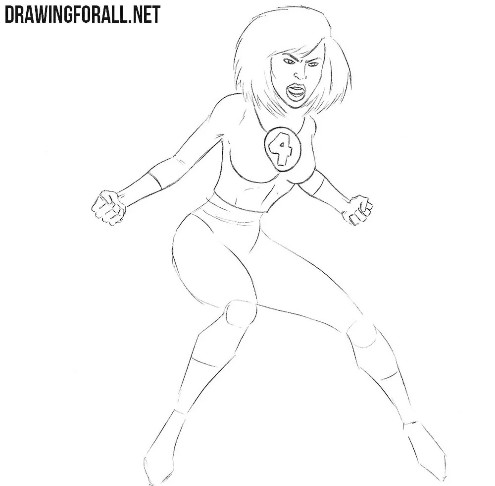 How to draw Invisible Woman from Fantastic Four
