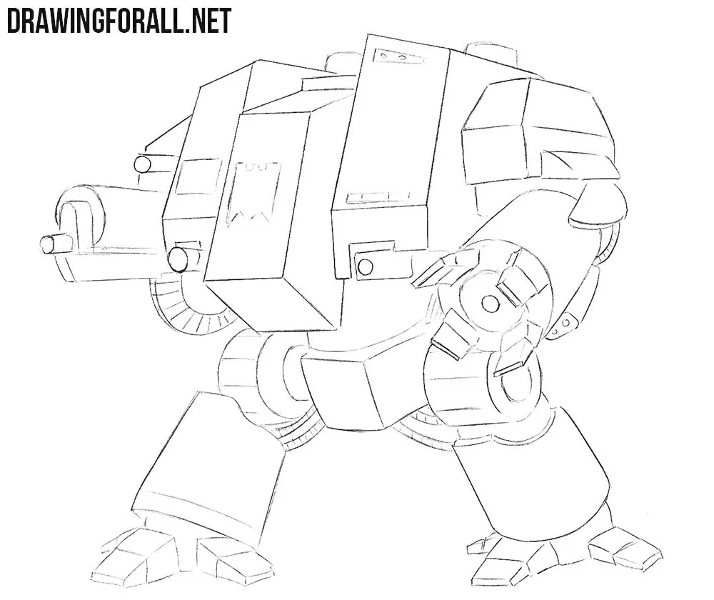How to draw a dreadnought from warhammer