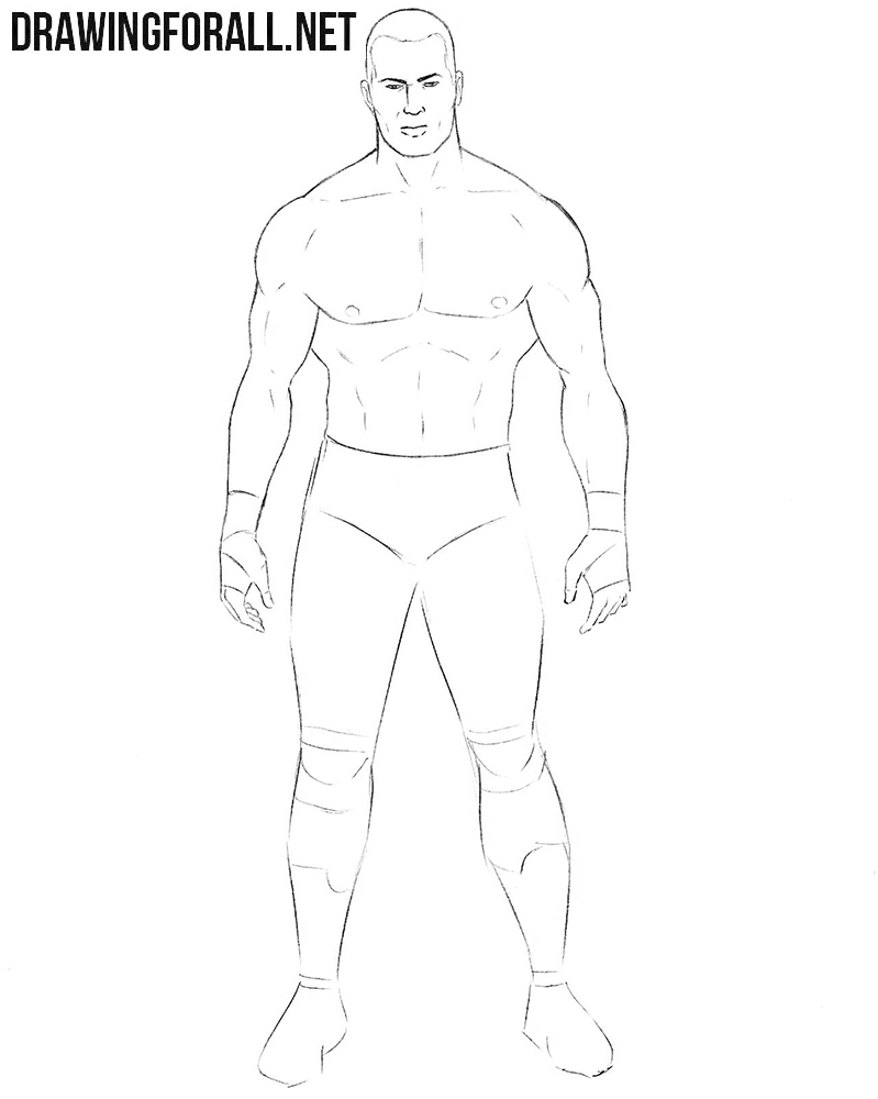 Learn how to draw a wrestler step by step