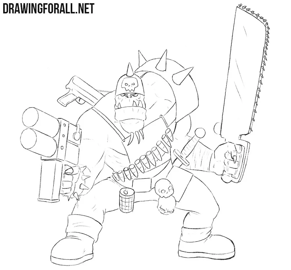 Ork from warhammer drawing tutorial
