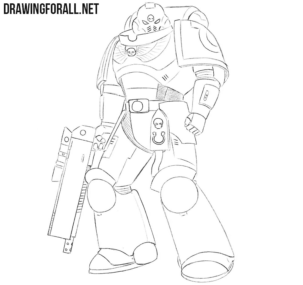 Space Marine drawing tutorial