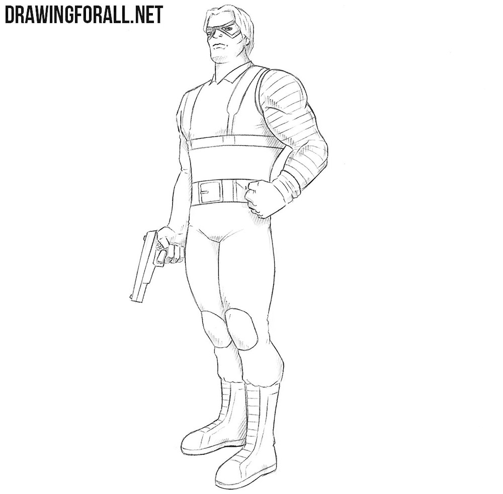 How to draw Bucky Barnes