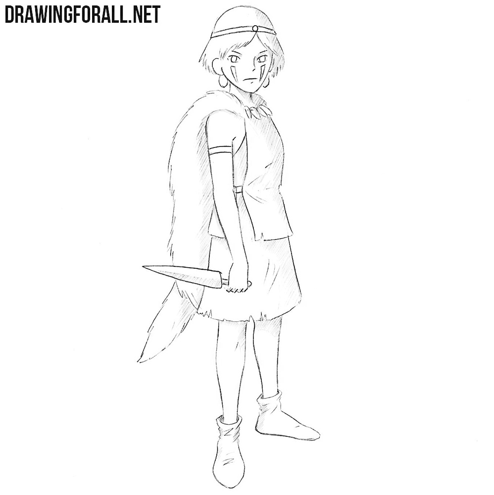 How to draw Princess Mononoke