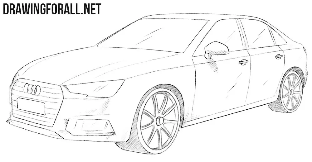 How to draw an Audi A4