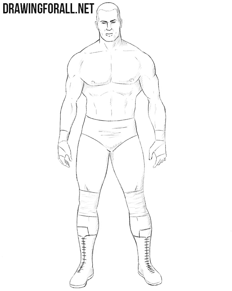 How to draw wrestler