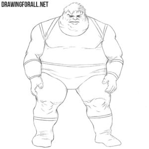 How to draw Blob from Marvel comics