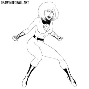 How to draw Invisible Woman