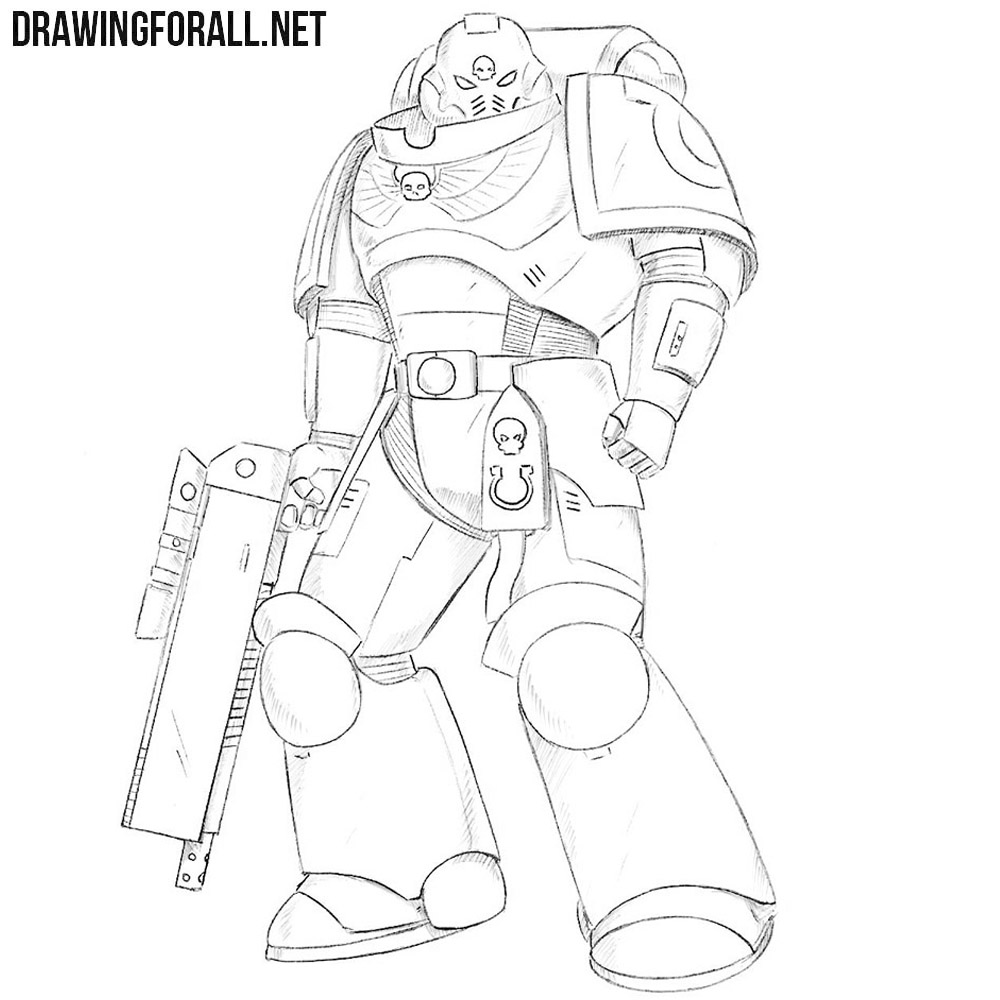 How to Draw a Space Marine - Drawingforall.net