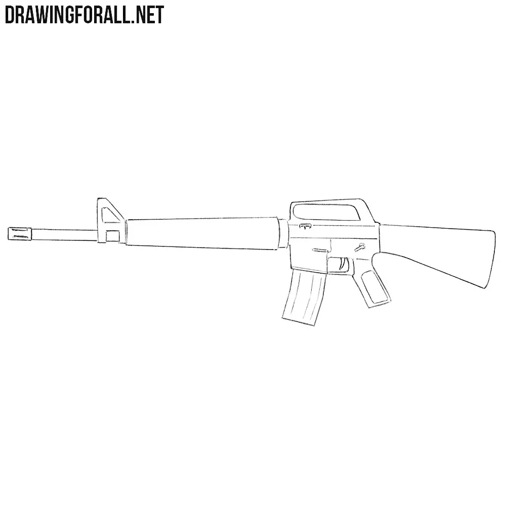 How to Draw a Rifle for Beginners | Drawingforall.net - 1000 x 1000 jpeg 82kB