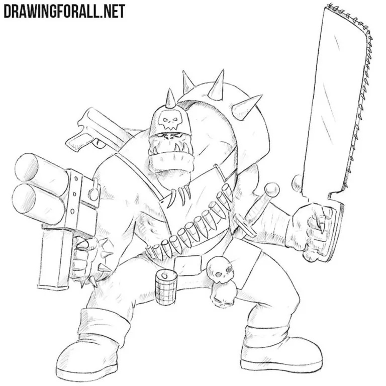 How to Draw an Ork from Warhammer 40000